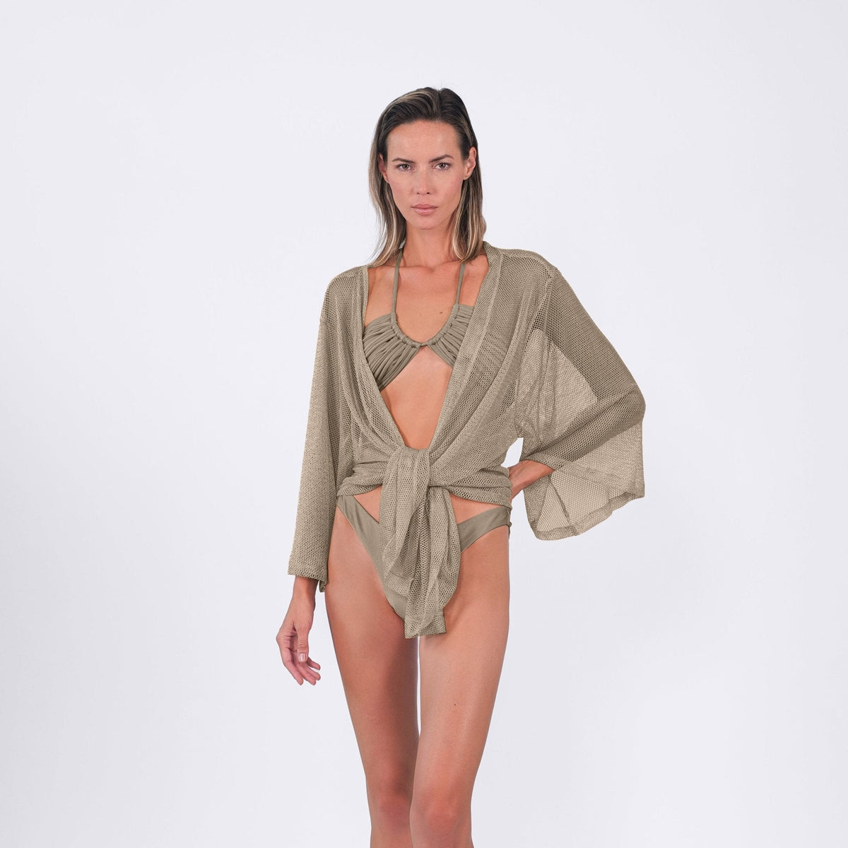 Acqua de Luxe Beachwear - Buzios Belted Kimono - Gold