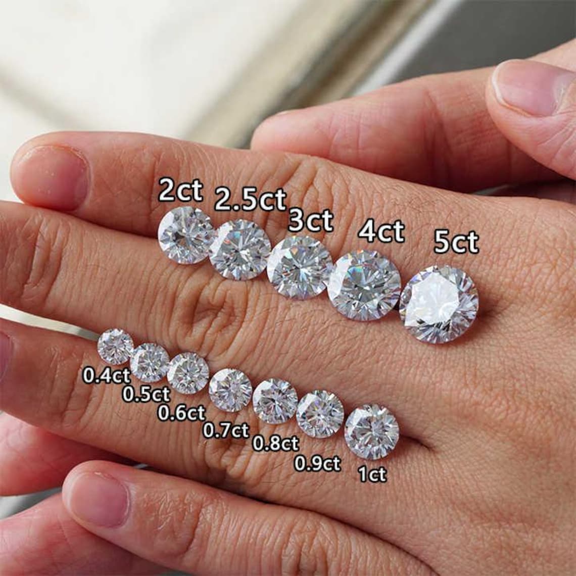 Boucles d'oreilles puces diamant rond VossAgin
