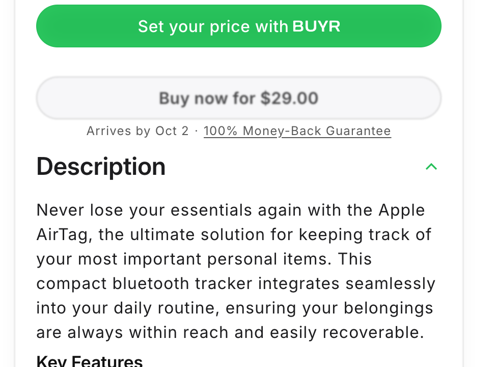 Who sells on Buyr