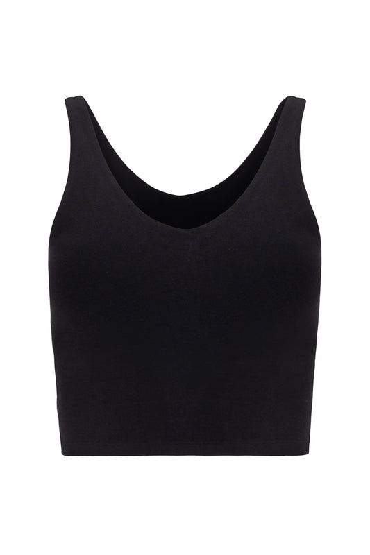 V Neck Organic Cotton Crop Tank