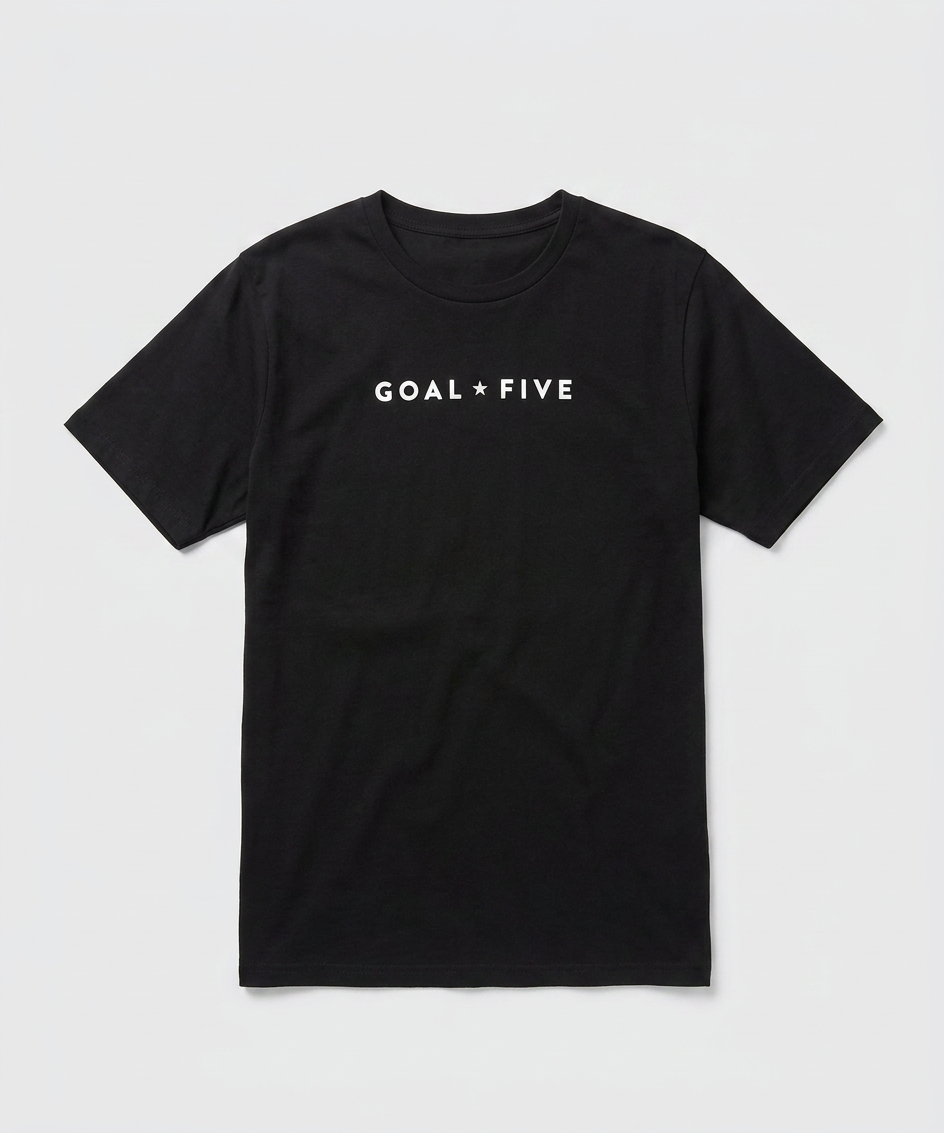 Goal Five Men's Black Cotton T-Shirt — Black / XS — view 2
