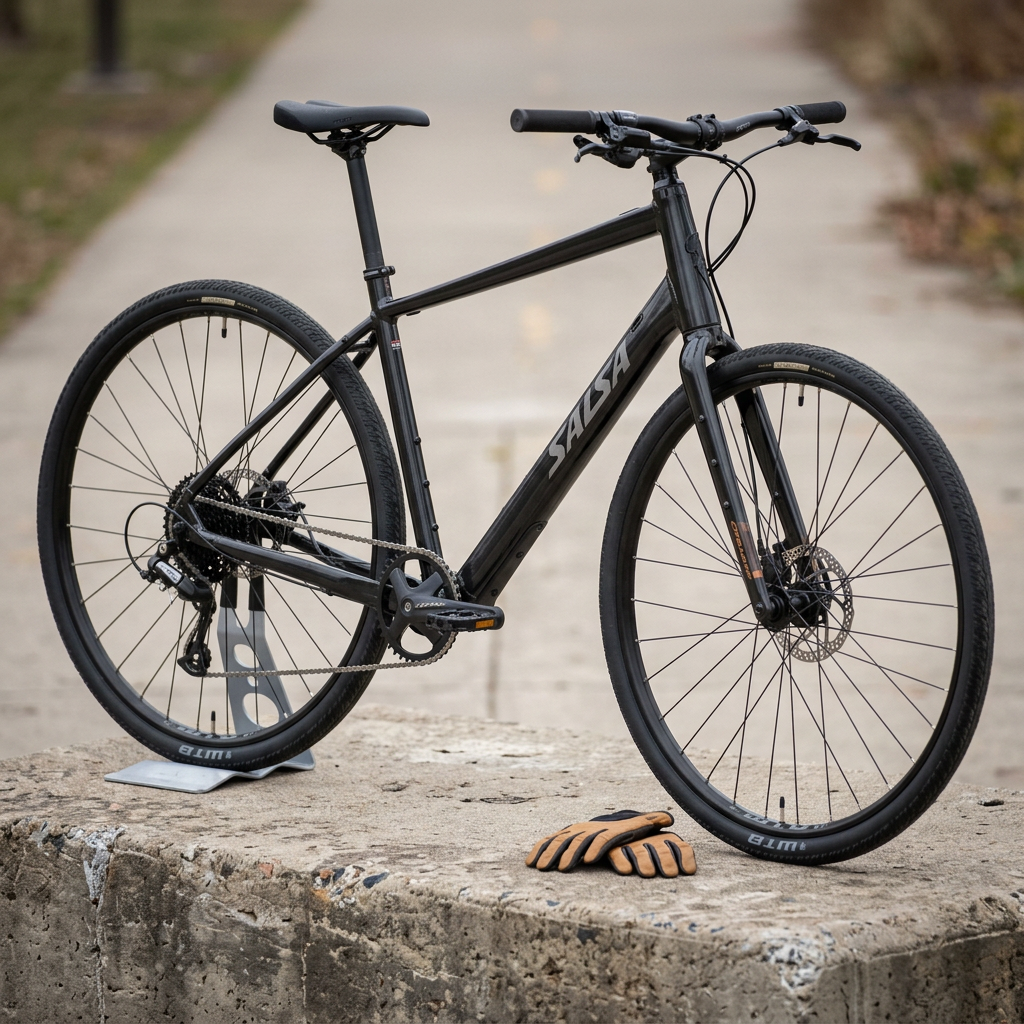 Salsa Confluence Flat Bar Altus 1x9 Ebike - 700c Aluminum Black Large — view 1