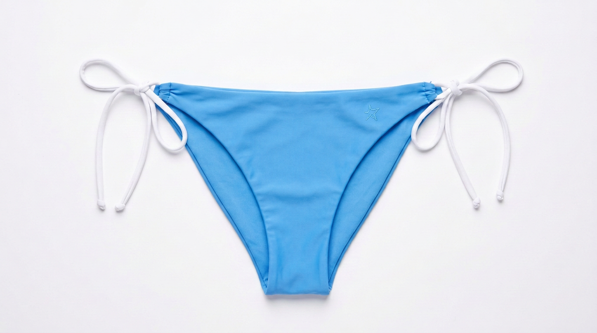 Light Blue String Bikini Bottoms — XS — view 3