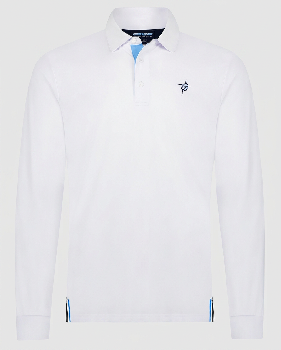 Coast Long Sleeve Polo — SM / White — view 3
