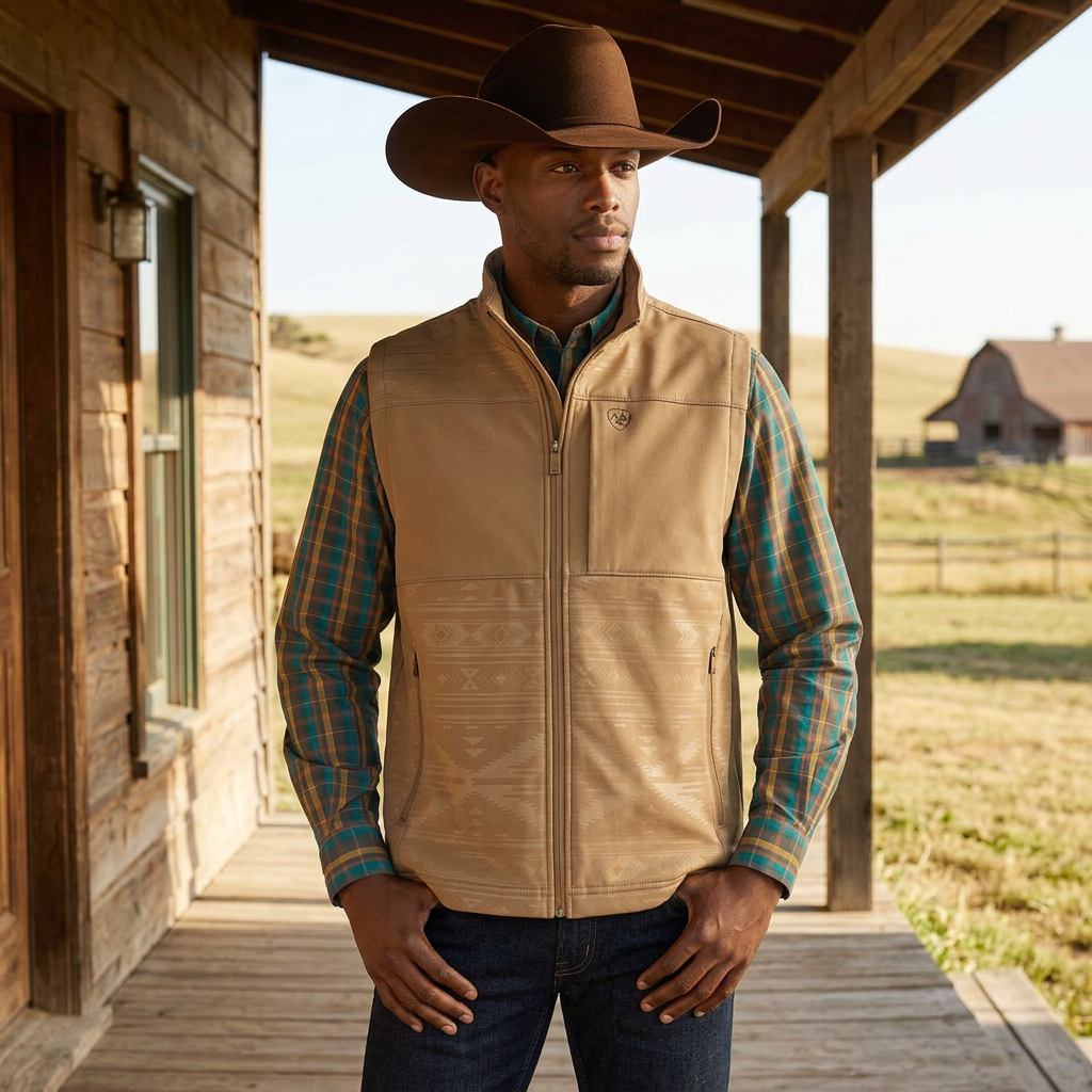 Ariat Men's Vernon Vest — Khaki / Small — view 1