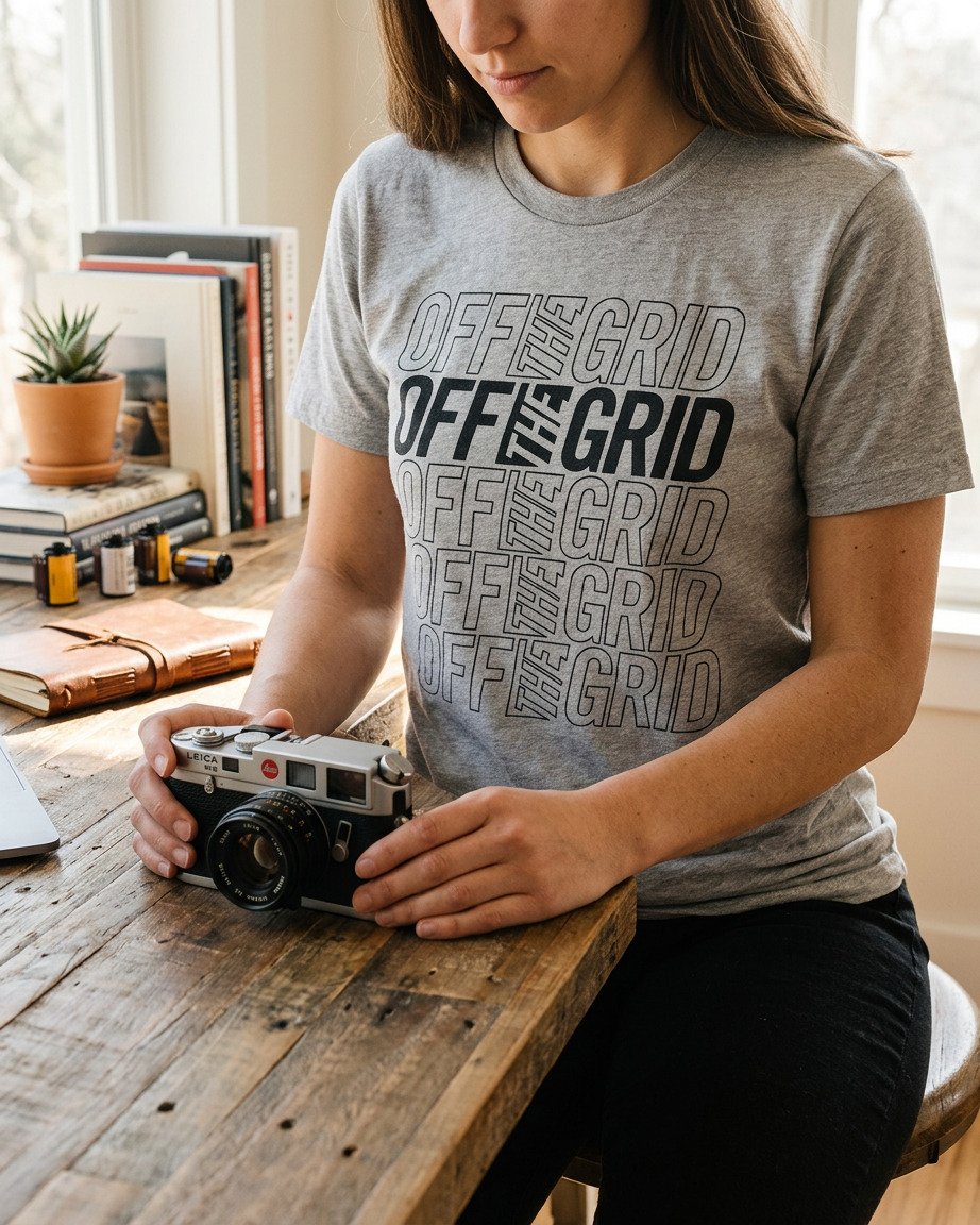 Off The Grid Surplus Stacked T-Shirt — Athletic Heather / XS — view 3