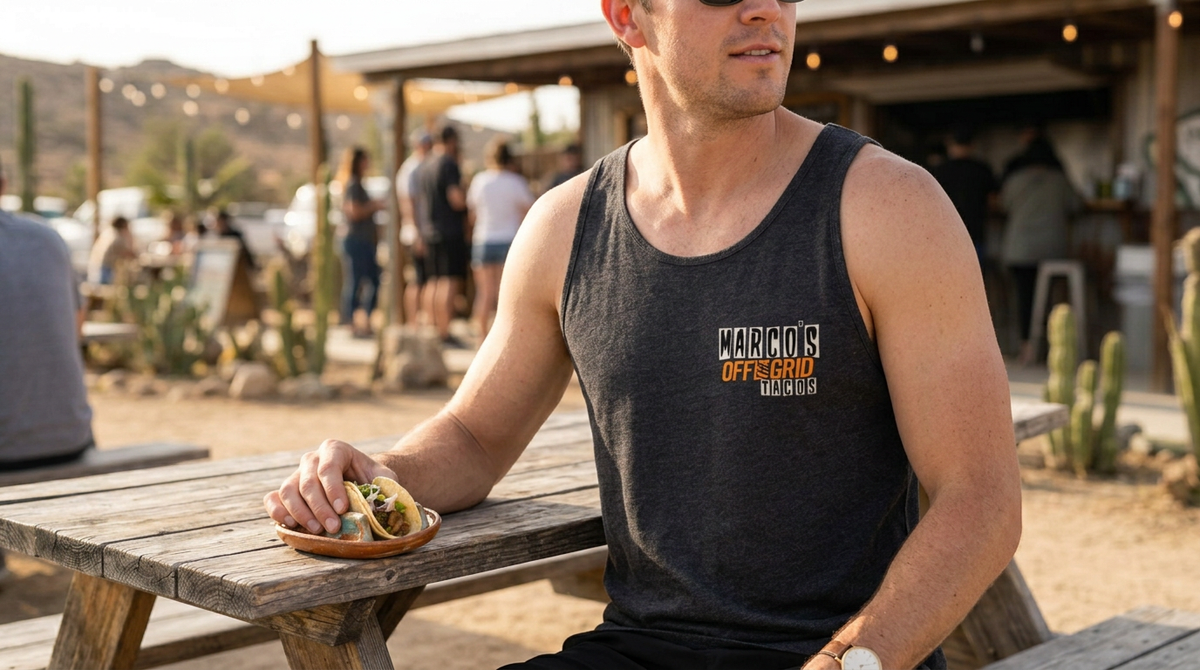Marcos Tacos Tank — Charcoal Black / S — view 2