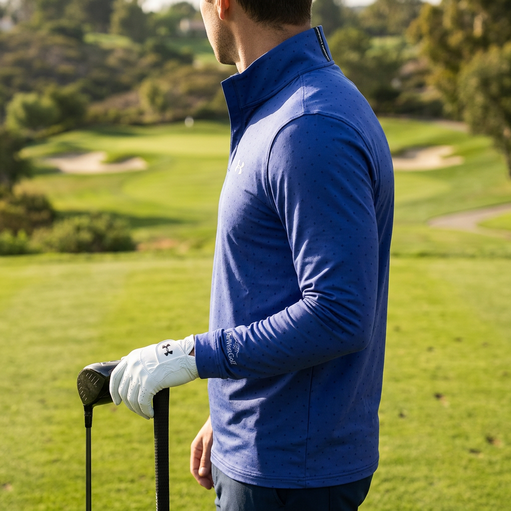 Under Armour Playoff Micro Geo Print 1/4 Zip Men's Jacket — Bauhaus Blue / S — view 1