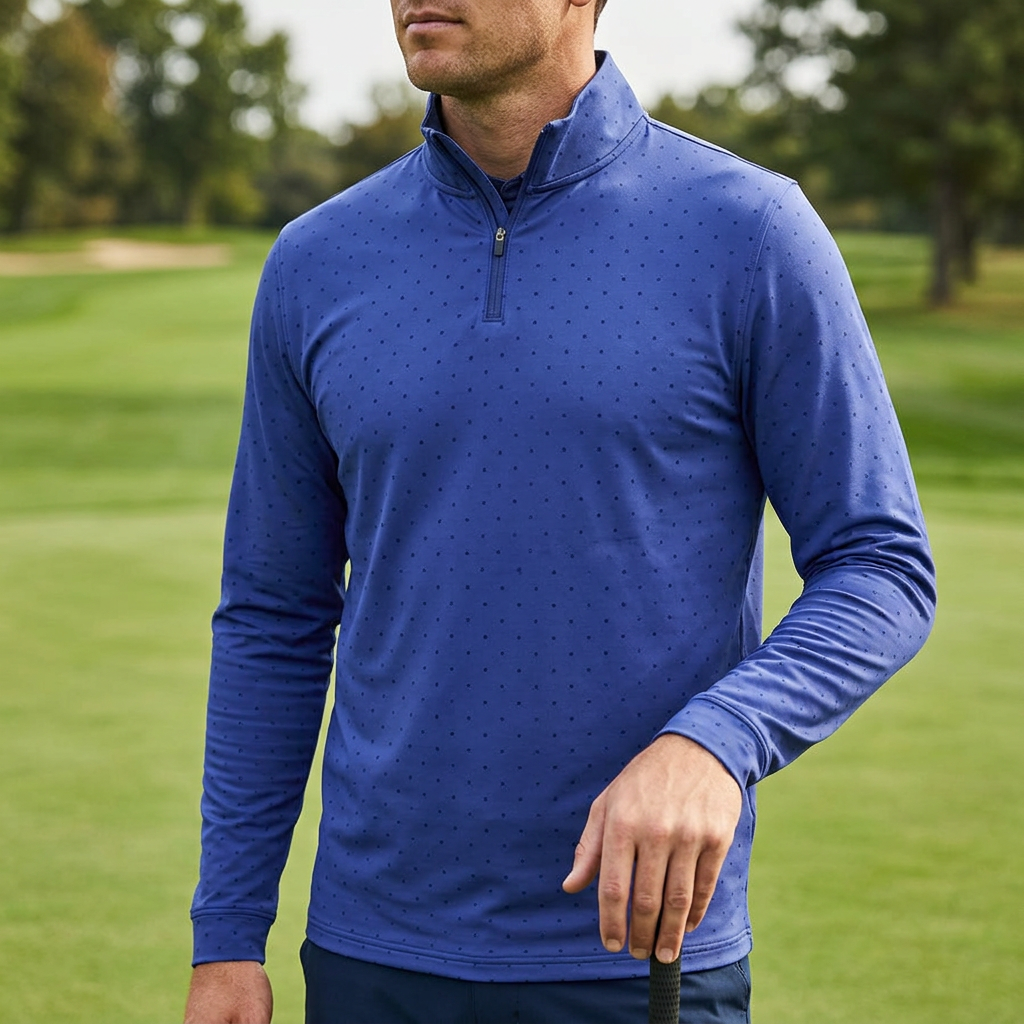 Under Armour Playoff Micro Geo Print 1/4 Zip Men's Jacket — Bauhaus Blue / S — view 2