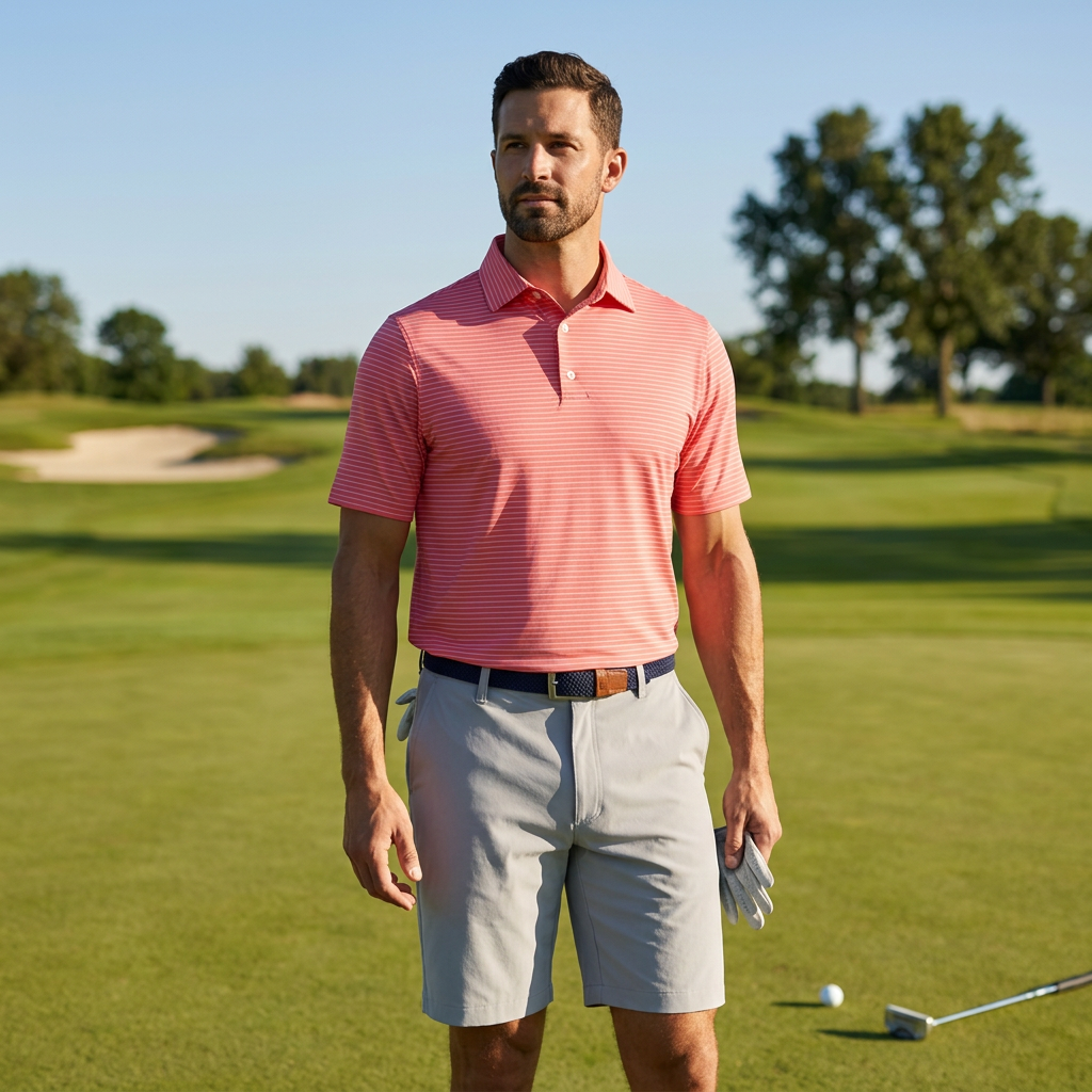 FootJoy Performance Polo #29641 — Flamingo/White / S — view 1