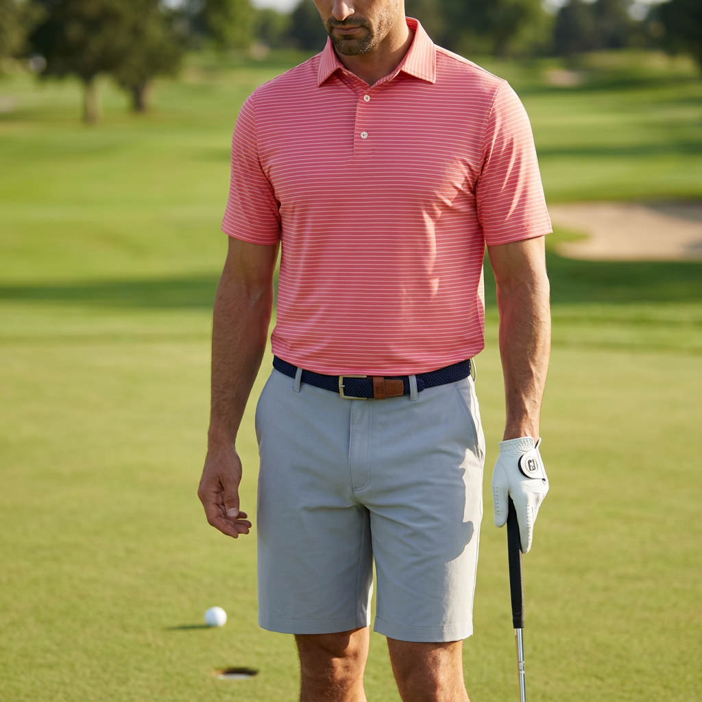 FootJoy Performance Polo #29641 — Flamingo/White / S — view 2