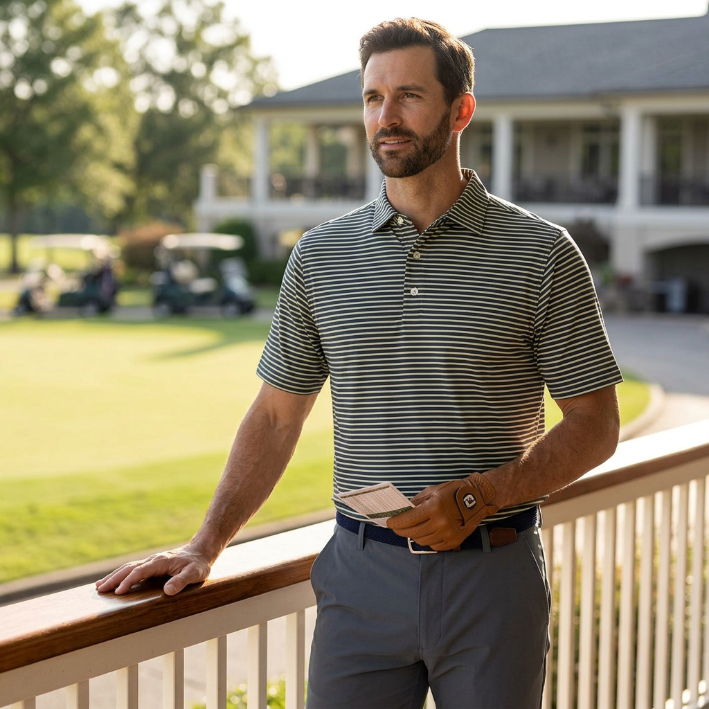 FootJoy Performance Polo #26621 — Navy/Lime/White / S — view 3