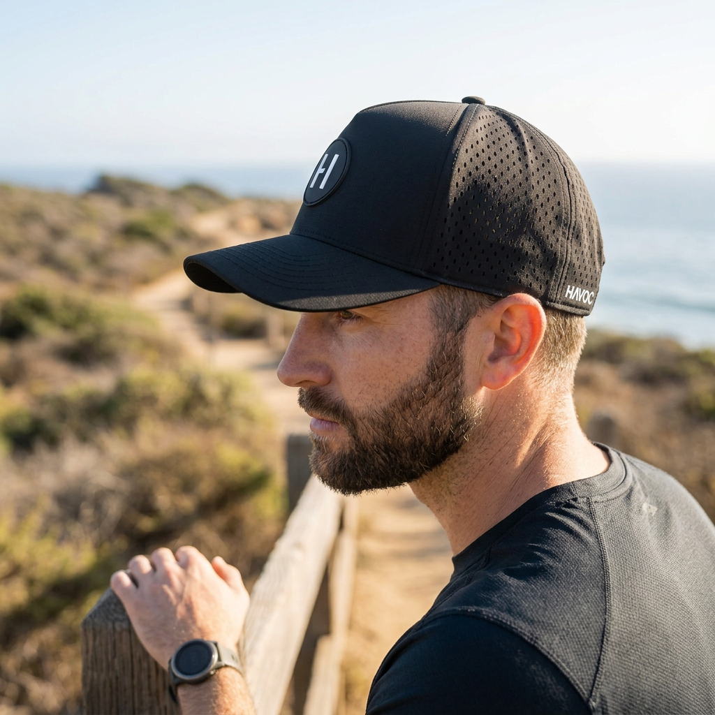 Curved Black Havoc Hat — Havoc Curved Hat — view 4