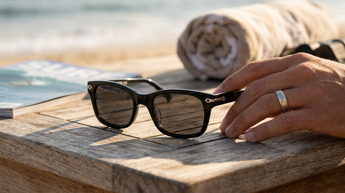 Tres Noir The 101er Smoke Lens Sunglasses — Black — view 1
