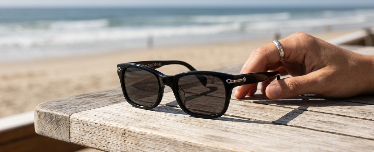 Tres Noir The 101er Smoke Lens Sunglasses — Black — view 2