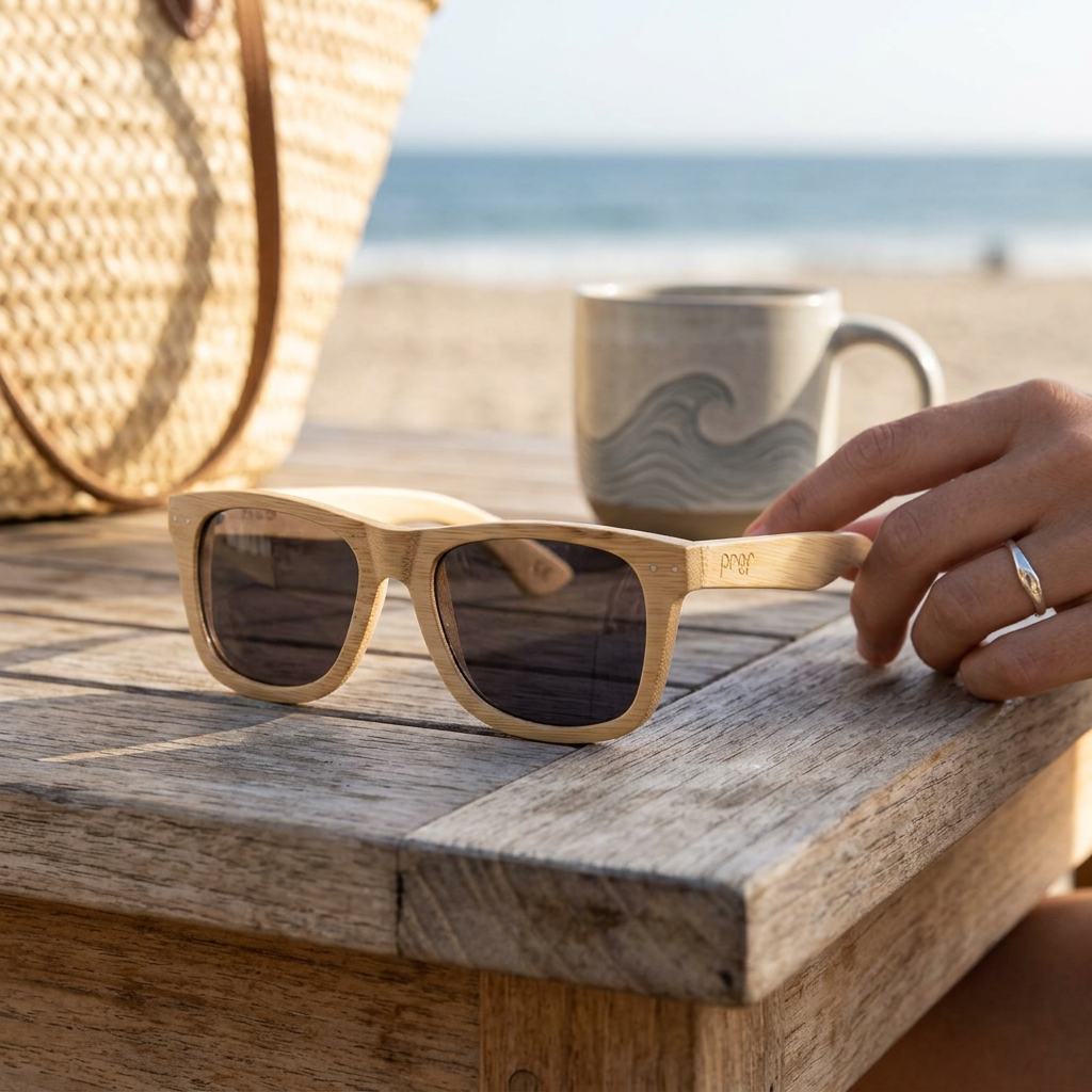 Proof Sunglasses Ontario Bamboo Gray Sunglasses — view 1