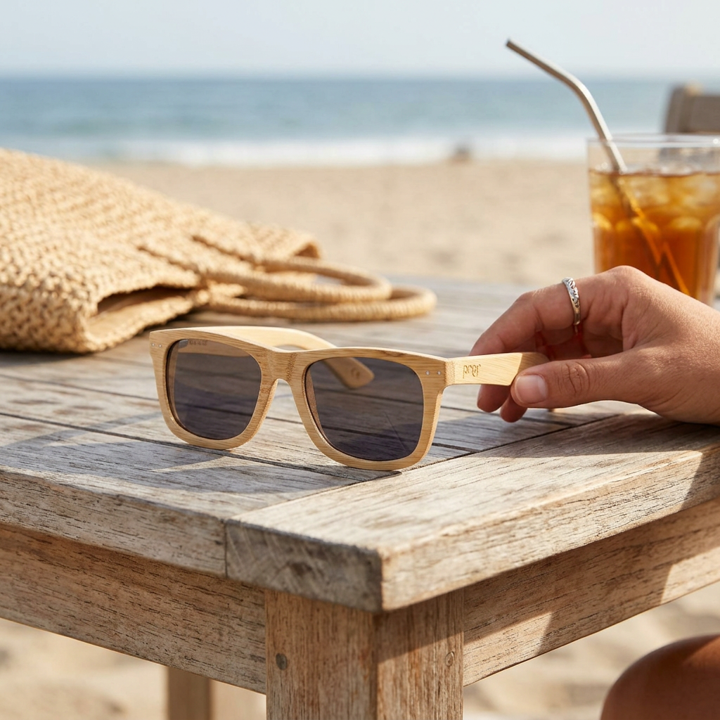 Proof Sunglasses Ontario Bamboo Gray Sunglasses — view 3