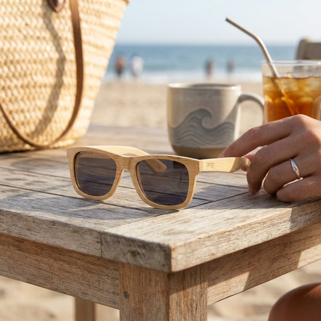 Proof Sunglasses Ontario Bamboo Gray Sunglasses — view 4