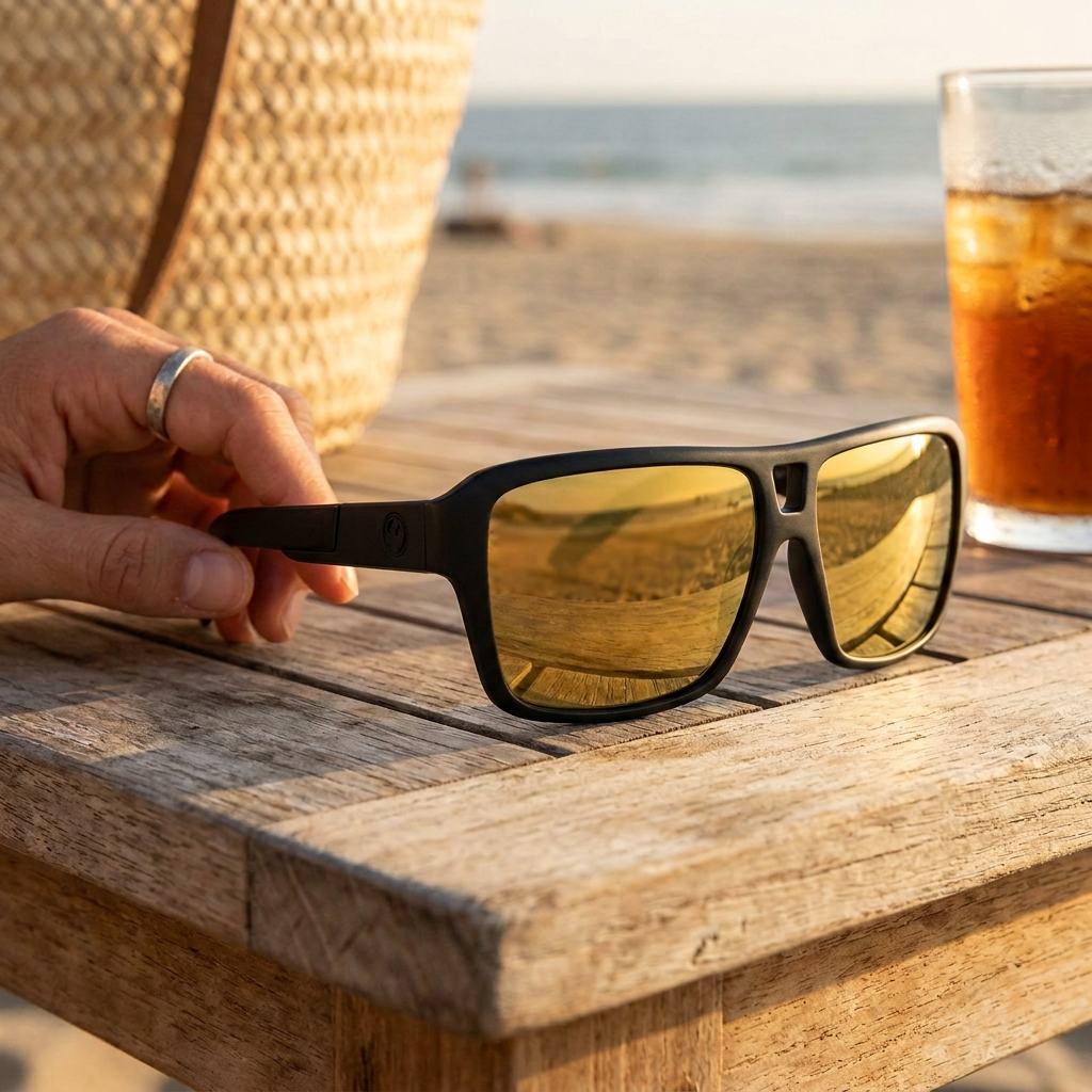 Dragon The Jam Black Gold/Gold Ion Sunglasses — view 3