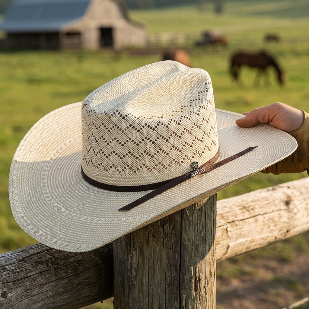 Ariat Cattleman (A73122) - (20X) Shantung Straw Cowboy Hat — 6 3/4 / Natural/Tan — view 4