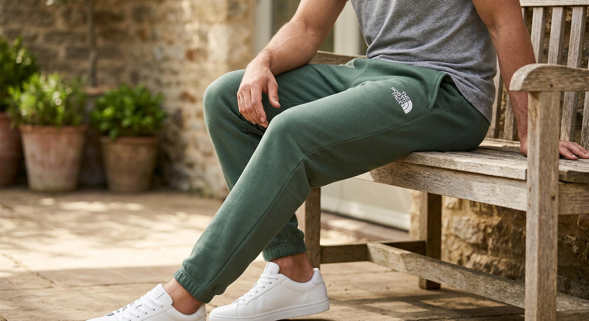 North Face Men's Half Dome Sweatpant — Dark Sage/TNF White / Medium — view 1