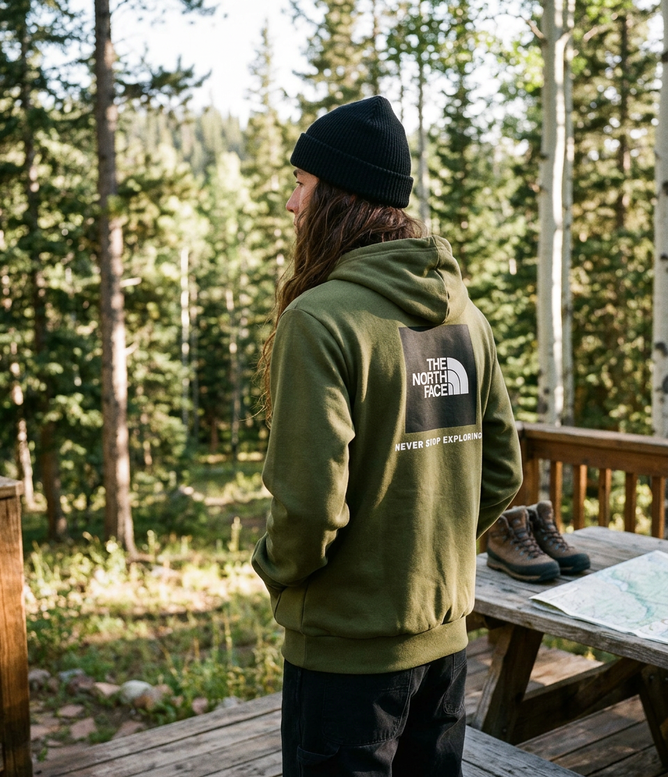 The North Face Men's Evolution Box Nse Hoodie — Woodland Green / XX-Large — view 2