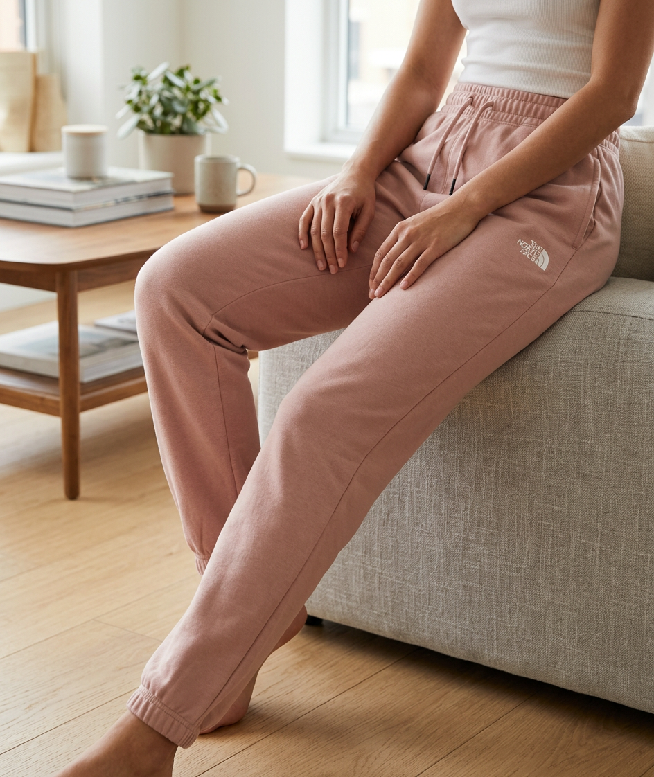 The North Face Core Sweatpants — Pink Moss/TNF White / Small — view 2