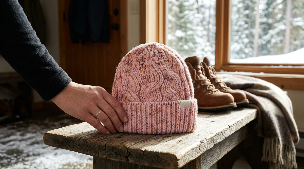 The North Face Rhodina Beanie — Cameo Pink/Horizon Red/Multicolor / One Size — view 2