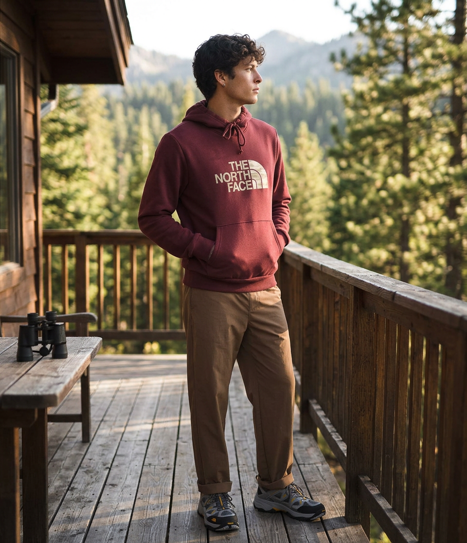 The North Face Men's Evolution Edge of Light Half Dome Hoodie — Sumac / XX-Large — view 1