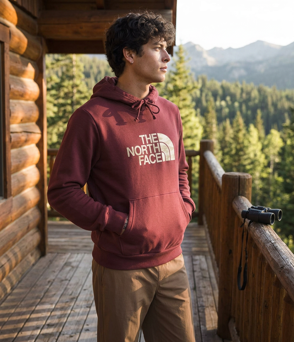 The North Face Men's Evolution Edge of Light Half Dome Hoodie — Sumac / XX-Large — view 2