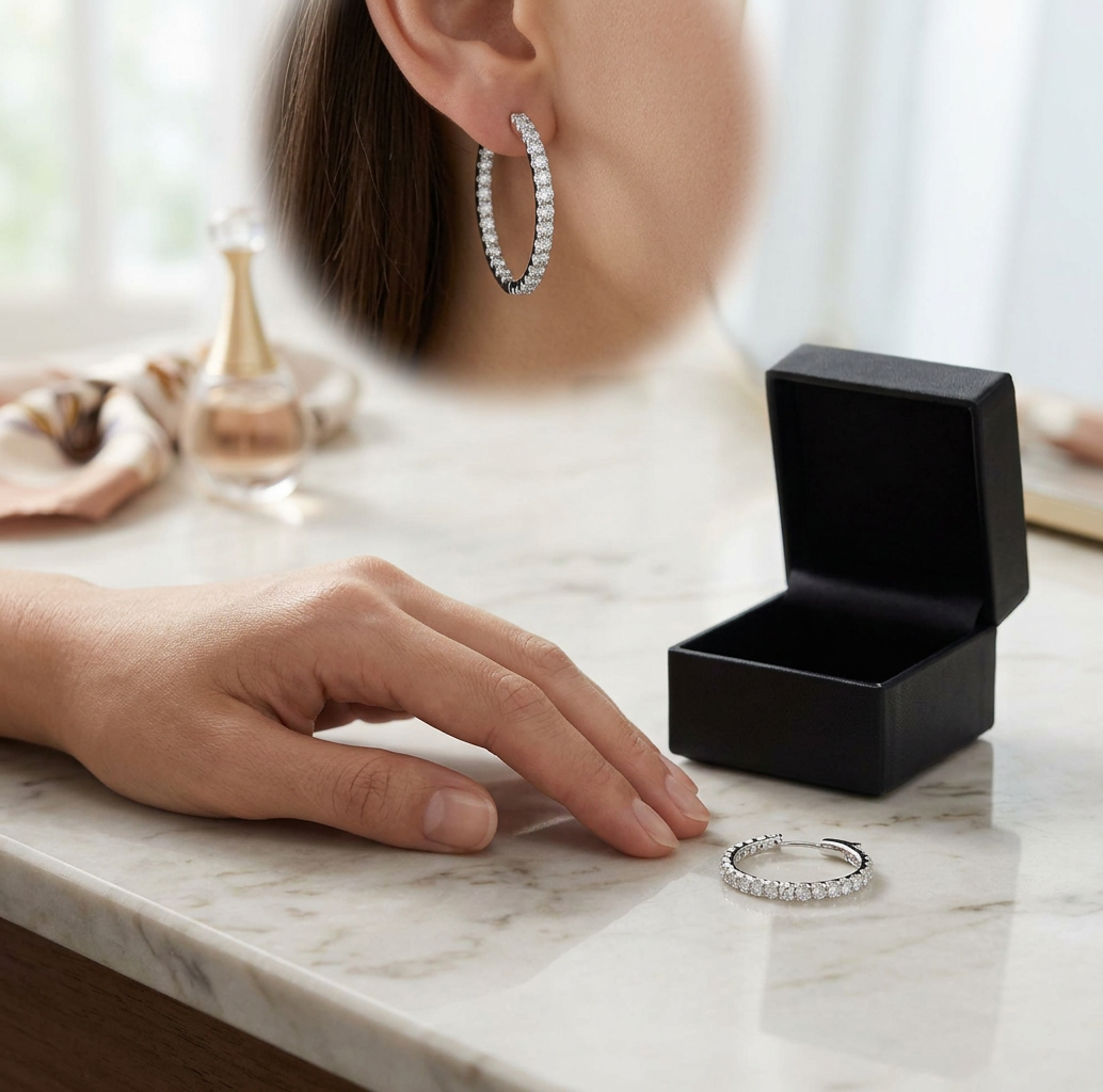 VossAgin Diamond Hoop Earrings — view 1