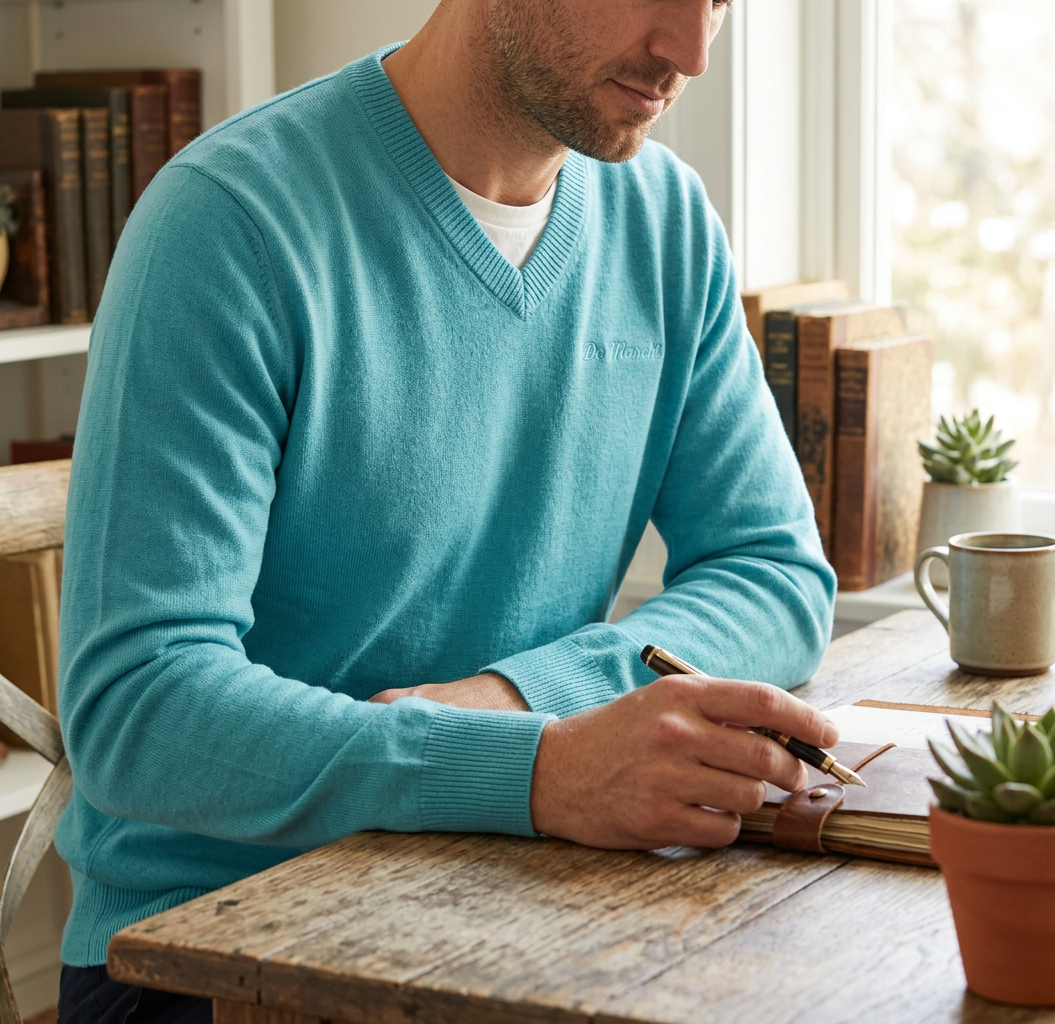 De Marchi - Heritage Pullover - Sky / Turquoise — S / Turquoise — view 1