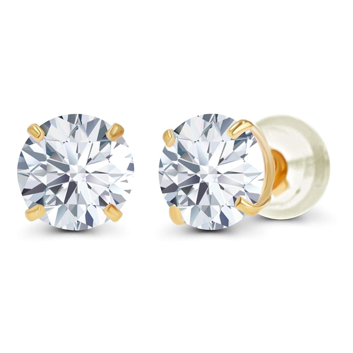 3.00 CTW AGI-Certified Lab-Grown Diamond Stud Earrings in solid 14K Gold – G Color, VS Clarity