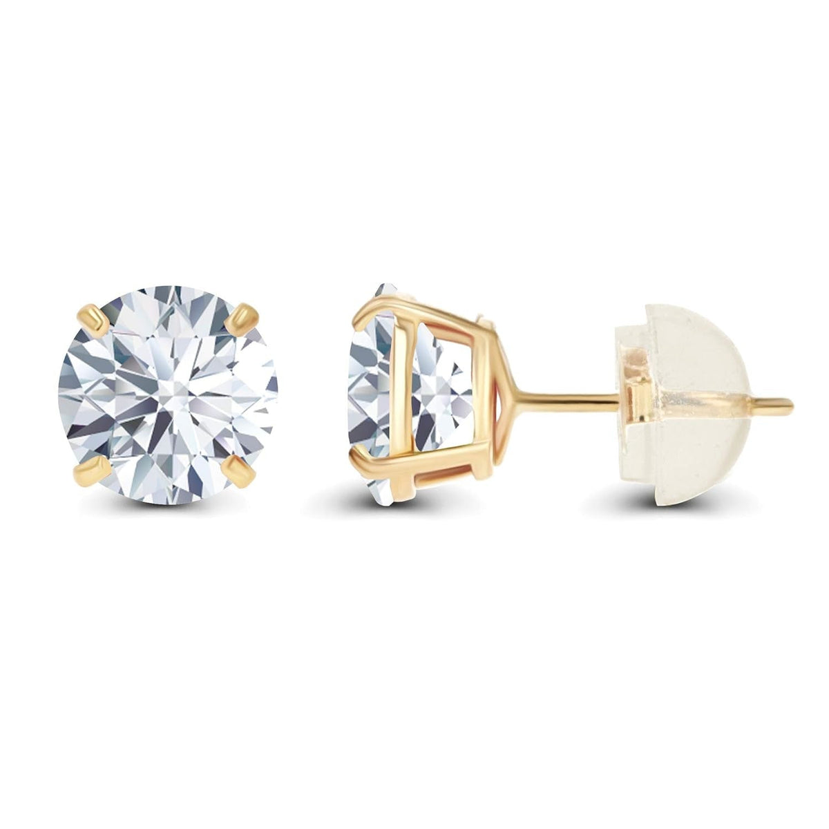 3.00 CTW AGI-Certified Lab-Grown Diamond Stud Earrings in solid 14K Gold – G Color, VS Clarity