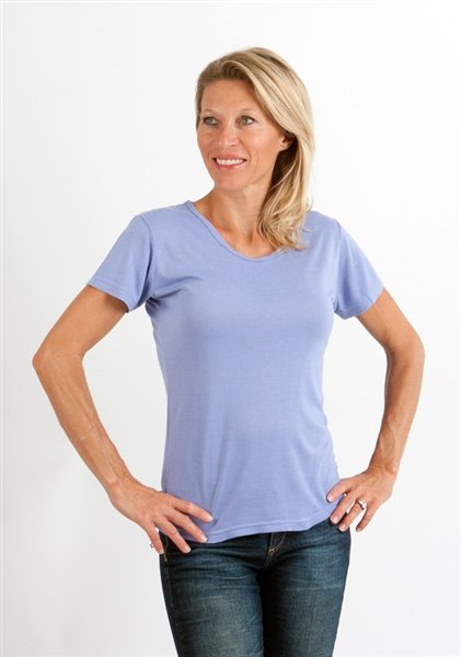 T-Shirt mit Rundhalsausschnitt aus gesponnenem Bambus