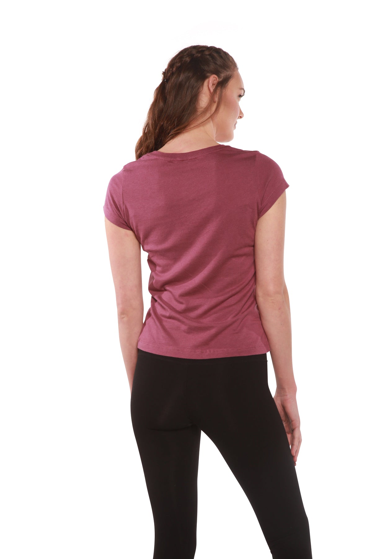 Playera de bambú con cuello en V y manga corta